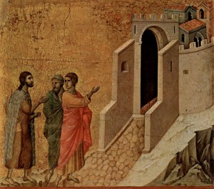 Duccio di Boninsegna: Cristo ad Emmaus (Museo dell'Opera del Duomo) (foto da Wikimedia Commons)
